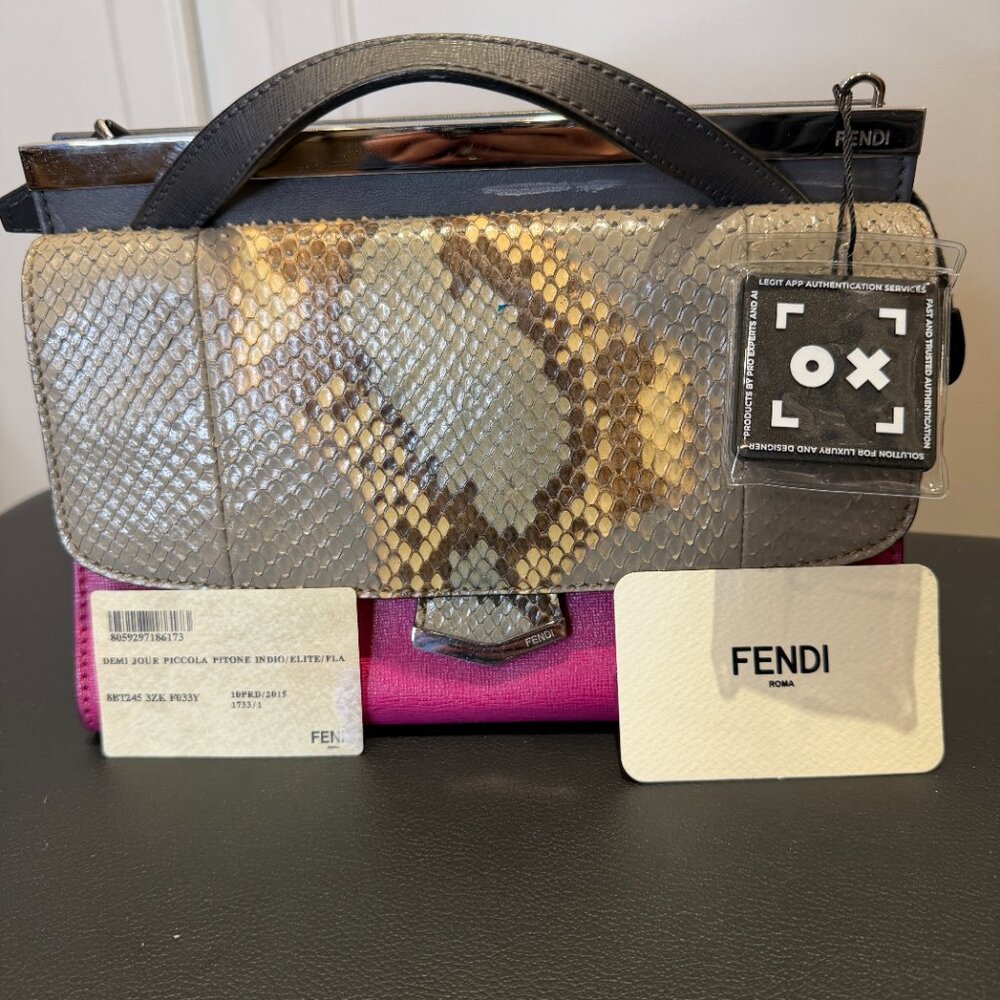 Fendi Python Demi Jour -- Multicolor Python & Fus… - image 2